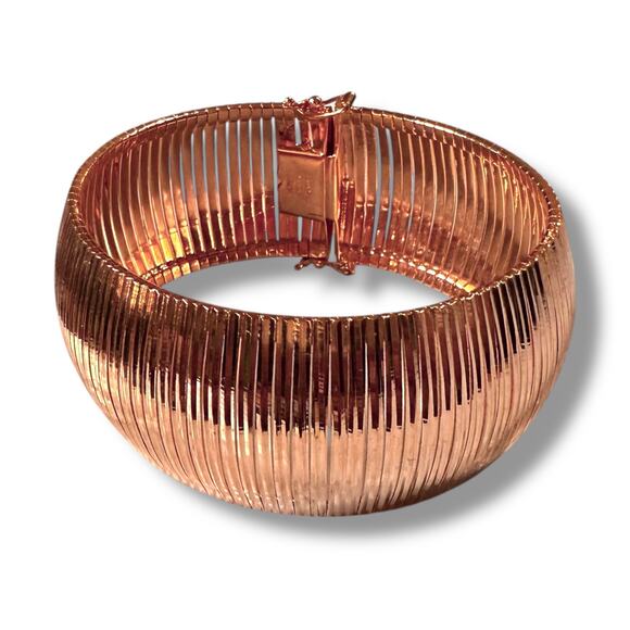 Milor Italy Omega Bracelet Womens Bronzallure 18k Plated Bronze Designer - Picture 2 of 9